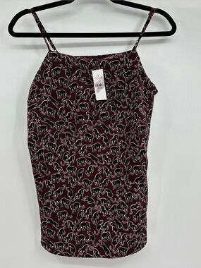 Ann Taylor Panther Jaguar Black Cat Tank Cami Top Shirt Lined Small NWT